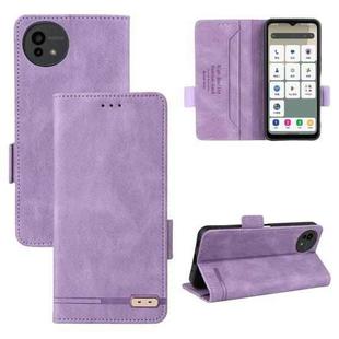 For Sharp Aquos wish5 Magnetic Clasp Leather Phone Case(Purple)