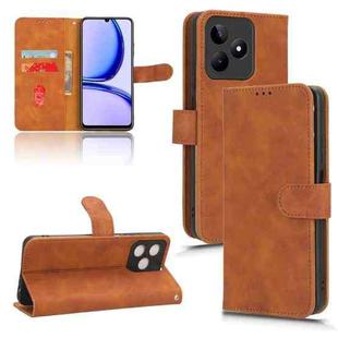 For Realme C53 4G Skin Feel Magnetic Flip Leather Phone Case(Brown)