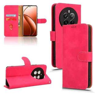 For Realme 12+ Skin Feel Magnetic Flip Leather Phone Case(Rose Red)