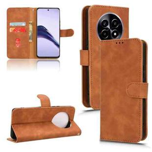 For Realme 13 Pro Skin Feel Magnetic Flip Leather Phone Case(Brown)