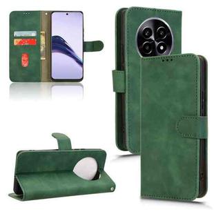 For Realme 13+ 5G Skin Feel Magnetic Flip Leather Phone Case(Green)