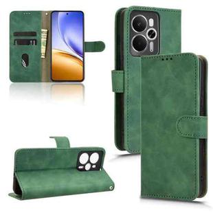 For Realme 14 5G Skin Feel Magnetic Flip Leather Phone Case(Green)