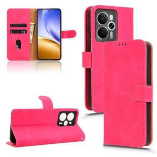 For Realme 14 5G Skin Feel Magnetic Flip Leather Phone Case(Rose Red)