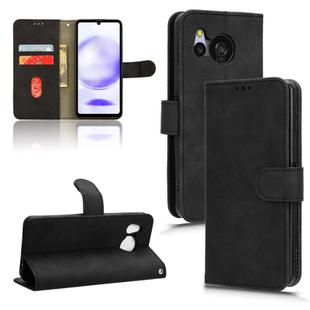 For Sharp Aquos Sense8 Skin Feel Magnetic Flip Leather Phone Case(Black)