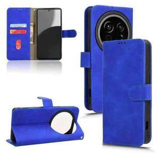 For Sharp Aquos R9 Skin Feel Magnetic Flip Leather Phone Case(Blue)