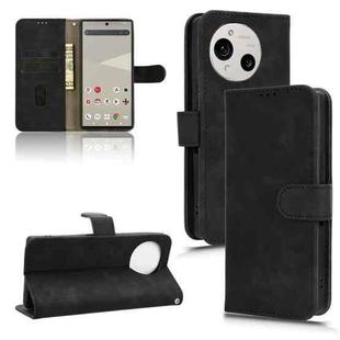 For Sharp Aquos R10 Skin Feel Magnetic Flip Leather Phone Case(Black)