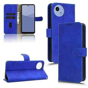For Sharp Aquos wish5 Skin Feel Magnetic Flip Leather Phone Case(Blue)