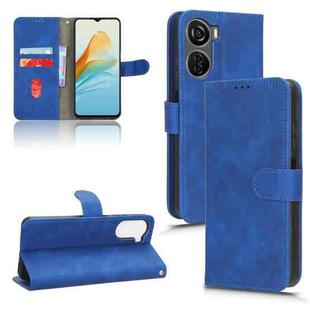 For ZTE Axon 40 Lite Skin Feel Magnetic Flip Leather Phone Case(Blue)