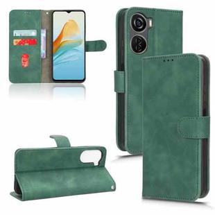 For ZTE Axon 40 Lite Skin Feel Magnetic Flip Leather Phone Case(Green)