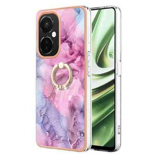For OnePlus Nord CE 3 5G/CE 3 Lite 5G Electroplating Marble Dual-side IMD Phone Case with Ring(Pink 013)