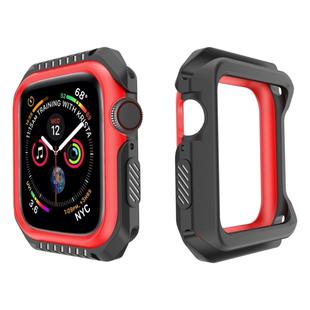 For Apple Watch Series 5 & 4 44mm Shockproof Two Color Protective Case(Black Red)