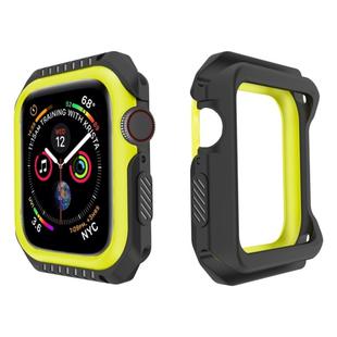 For Apple Watch Series 5 & 4 44mm Shockproof Two Color Protective Case(Black Yellow)
