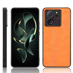 For Xiaomi 13T / Redmi K60 Ultra Sewing Cow Pattern Skin PC + PU + TPU Phone Case(Orange)