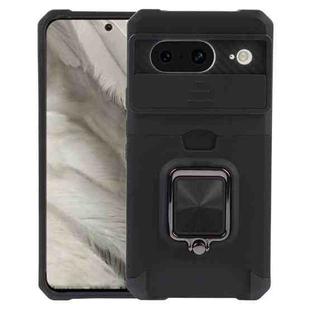 For Google Pixel 8 Camera Shield Card Slot PC+TPU Phone Case(Black)