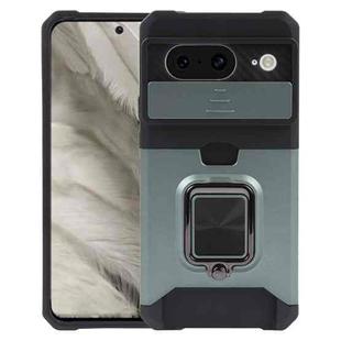 For Google Pixel 8 Camera Shield Card Slot PC+TPU Phone Case(Dark Green)