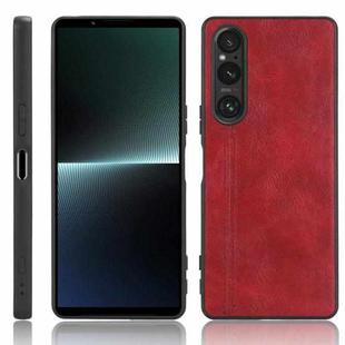 For Sony Xperia 1 V Sewing Cow Pattern Skin PC + PU + TPU Phone Case(Red)