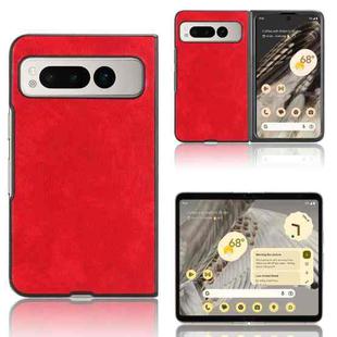 For Google Pixel Fold Litchi Texture Back Cover Phone Case(Red)