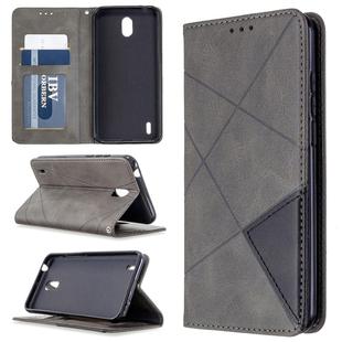 For Nokia 1.3 Rhombus Texture Horizontal Flip Magnetic Leather Case with Holder & Card Slots & Wallet(Grey)