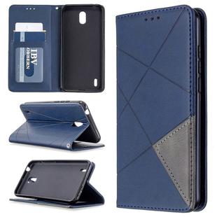 For Nokia 1.3 Rhombus Texture Horizontal Flip Magnetic Leather Case with Holder & Card Slots & Wallet(Blue)