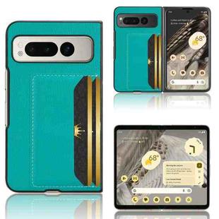 For Google Pixel Fold Litchi Texture Card Slots Back Cover Phone Case(Green)