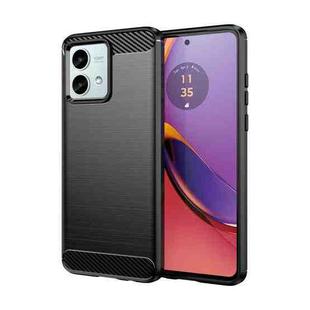 For Motorola Moto G84 Brushed Texture Carbon Fiber TPU Phone Case(Black)