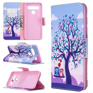For LG K61 Colored Drawing Pattern Horizontal Flip Leather Case with Holder & Card Slots & Wallet(Owl)