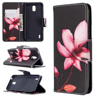 For Nokia 1.3 Colored Drawing Pattern Horizontal Flip Leather Case with Holder & Card Slots & Wallet(Lotus)