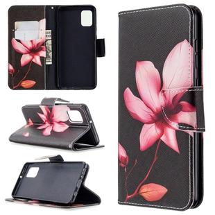 For Samsung Galaxy A31 Colored Drawing Pattern Horizontal Flip Leather Case with Holder & Card Slots & Wallet(Lotus)