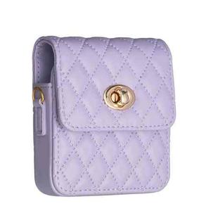 For OPPO Find N2 Flip BFB03 Diamond Lattice Magnetic Leather Phone Case(Purple)