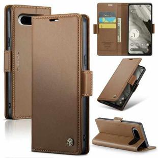 For Google Pixel 8 CaseMe 023 Butterfly Buckle Litchi Texture RFID Anti-theft Leather Phone Case(Brown)