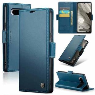 For Google Pixel 8 CaseMe 023 Butterfly Buckle Litchi Texture RFID Anti-theft Leather Phone Case(Blue)