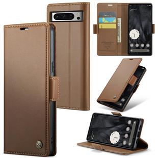 For Google Pixel 8 Pro CaseMe 023 Butterfly Buckle Litchi Texture RFID Anti-theft Leather Phone Case(Brown)