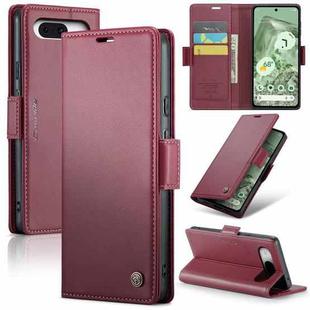 For Google Pixel 8a CaseMe 023 Butterfly Buckle Litchi Texture RFID Anti-theft Leather Phone Case(Wine Red)