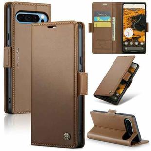 For Google Pixel 9 Pro XL CaseMe 023 Butterfly Buckle Litchi Texture RFID Anti-theft Leather Phone Case(Brown)