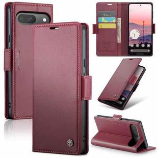 For Google Pixel 9 / 9 Pro CaseMe 023 Butterfly Buckle Litchi Texture RFID Anti-theft Leather Phone Case(Wine Red)