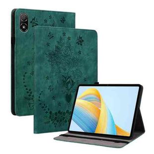 For Honor Pad V8 Pro Butterfly Rose Embossed Leather Tablet Case(Green)