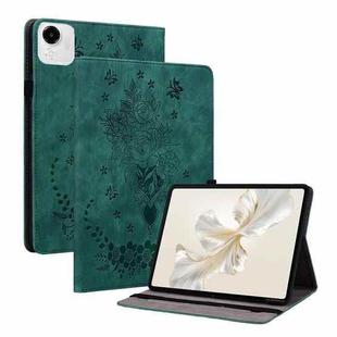 For Honor Pad X9a Butterfly Rose Embossed Leather Tablet Case(Green)