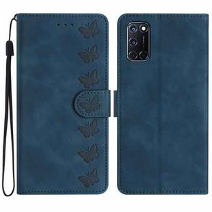 For OPPO A52 / A72 / A92 Seven Butterflies Embossed Leather Phone Case(Blue)