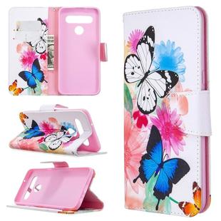 For LG K61 Colored Drawing Pattern Horizontal Flip Leather Case with Holder & Card Slots & Wallet(Butterfly)
