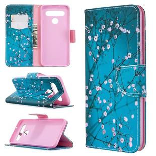 For LG K61 Colored Drawing Pattern Horizontal Flip Leather Case with Holder & Card Slots & Wallet(Plum Blossom)
