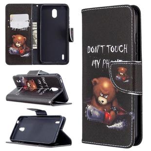 For Nokia 1.3 Colored Drawing Pattern Horizontal Flip Leather Case with Holder & Card Slots & Wallet(Bear)