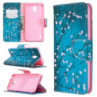 For Nokia 1.3 Colored Drawing Pattern Horizontal Flip Leather Case with Holder & Card Slots & Wallet(Plum Blossom)