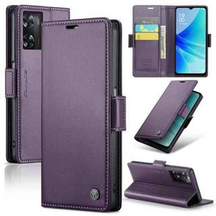 For OPPO A57 4G Global/A57s 4G Global CaseMe 023 Butterfly Buckle Litchi Texture RFID Anti-theft Leather Phone Case(Pearly Purple)