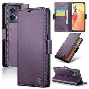 For OPPO Reno8 Pro 5G Global CaseMe 023 Butterfly Buckle Litchi Texture RFID Anti-theft Leather Phone Case(Pearly Purple)