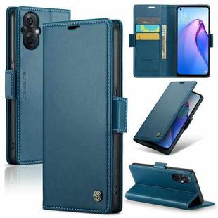 For OPPO Reno7 Z Global/Reno7 Lite Global CaseMe 023 Butterfly Buckle Litchi Texture RFID Anti-theft Leather Phone Case(Blue)