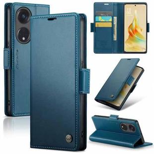 For OPPO Reno8 T 5G/A1 Pro 5G CaseMe 023 Butterfly Buckle Litchi Texture RFID Anti-theft Leather Phone Case(Blue)