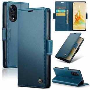 For OPPO Reno8 T 4G CaseMe 023 Butterfly Buckle Litchi Texture RFID Anti-theft Leather Phone Case(Blue)