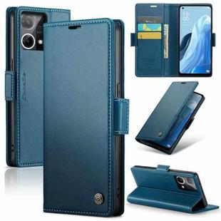 For OPPO Reno7 4G Indonesia/F21 Pro 4G/Reno8 4G CaseMe 023 Butterfly Buckle Litchi Texture RFID Anti-theft Leather Phone Case(Blue)