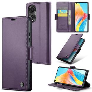 For OPPO A78 4G CaseMe 023 Butterfly Buckle Litchi Texture RFID Anti-theft Leather Phone Case(Pearly Purple)