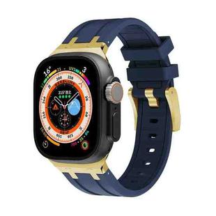 AP Silicone Watch Band For Apple Watch 3 38mm(Gold Blue)
